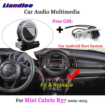 Pre BMW Mini Cabrio R57 2009~Android Rádio Stereo Carplay Fotoaparát, TV, Wifi, BT, USB, GPS Mapy Navi Navigácie, Multimédiá
