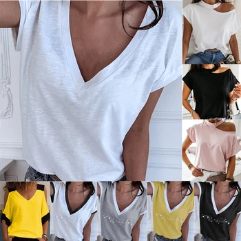 GAOKE Biele Letné Tričko Ženy Bežné Dámske Tričko Košele Harajuku Plus Veľkosť Topy Krátky Rukáv T-shirt Dámy Ženy Clothings