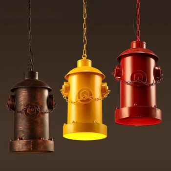 RH Loft Štýl Železa LED Prívesok Svietidlá Americké Priemyselné Vintage Osvetlenie Pre Jedáleň Požiarne Hydrantové Visí Lampa