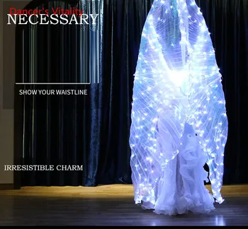 Biely Svetelný Výkon Pre Ženy Dancewear Príslušenstvo Pre Dievčatá LED Brušného Tanca Svetlá, Brušný Tanec Krídlo Rez Za 328 ks.