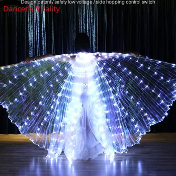 Biely Svetelný Výkon Pre Ženy Dancewear Príslušenstvo Pre Dievčatá LED Brušného Tanca Svetlá, Brušný Tanec Krídlo Rez Za 328 ks.