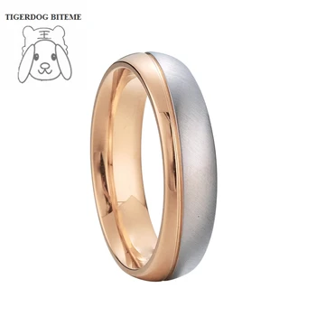 Dve tón západný štýl snubný prsteň mužov manželstva aliancií šperky rose gold vyplnené prstene bez kameňov ženy veľká veľkosť