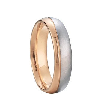 Dve tón západný štýl snubný prsteň mužov manželstva aliancií šperky rose gold vyplnené prstene bez kameňov ženy veľká veľkosť