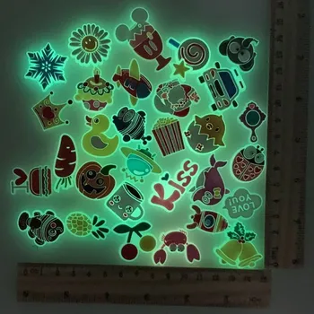 10 ks Nočné Svetlo DIY Flatback Mäkké Patch Zvieratá Príslušenstvo Fluorescenčné Transparentné Priľnavosť Lepidla/Šitie Na Taška/Oblečenie/Telefón Prípade