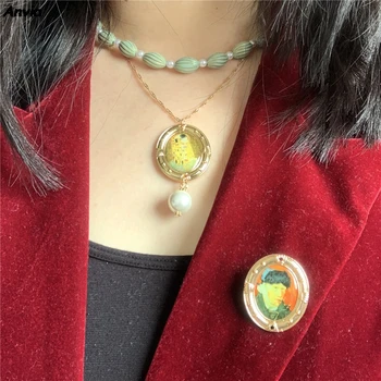 Móda Van Gogh Smalt Pin Zbierku Umenia Olejomaľba Brošňa Pre Ženy Preklopke Kolíky Odznak Golier Šperky Vintage Kovové 2020