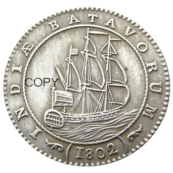 Holandská Východná India 1802 1/2 Guldenu Strieborné Pozlátené Kópiu Mince