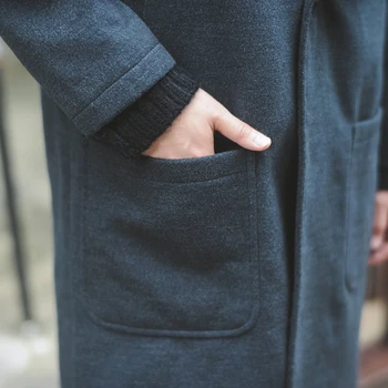S-6XL!!! 2018 Jeseň a v zime stredne dlhé vlny kabát mužov nad kolená ultra dlhé, farbou trend módy zahusťovanie