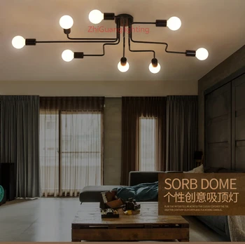 Nordic obývacia izba lampa led spálňa lampa domácej atmosfére jednoduché moderné tvorivé osobnosti priemyselné vietor stropné lampy