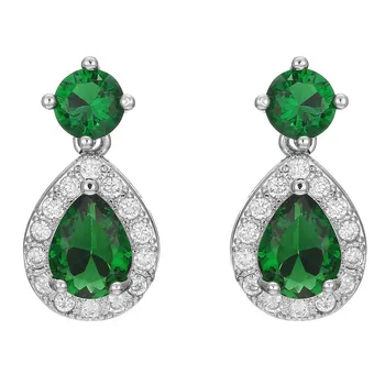 Prírodné Emerald Jade Drahokam 925 Sterling Silver Bohemia Náušnice pre Ženy, Striebro 925 Kvapka Vody Šperky Green Jade Náušnice