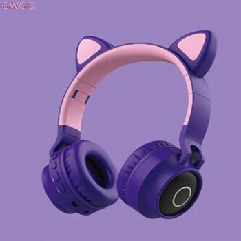 Mačka uši iny vietor-zabudované bluetooth headset svetelný bezdrôtový headset herný počítač roztomilé dievčatá