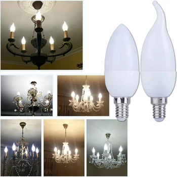 Osvetlenie dekoratívne led lampa chvost krištáľový luster vyhradená 5w E14 3w 220v led sviečka úsporná žiarivka LED dekorácie domov
