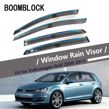 BOOMBLOCK Auto Zahŕňa Okno Clonu Slnko, Dážď, Vietor Deflektor Markíza Štít ABS Na Volkswagen Golf Mk6 VW Golf 6 na roky 2009-2013