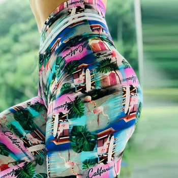 EBay, Amazon populárne cezhraničné nová digitálna tlač jóga nohavice s hip zdvíhanie a vysoký pás klesnutie