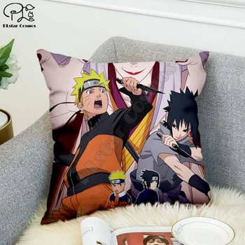 Anime Naruto/Sasuke 3d vytlačené Akademickej obce Vankúš Polyester Ozdobné obliečky na Vankúše Hodiť Vankúš štýl-4