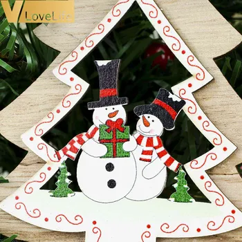 1pc Vianočné Drevené Prívesky Star Päť Hviezdičkový Láska DIY Dreva Remesiel Deti Darček Pre Domáce Vianočné Dekorácie Ornament