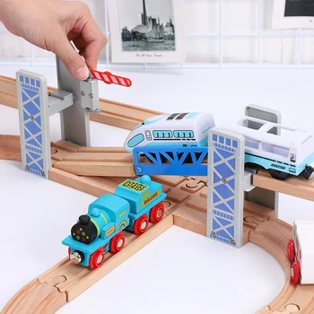 Drevené železničnej Trate Železničnej Hračky Nastaviť Drevené Dvojité Palube Most Drevené Príslušenstvo Overpass Model detské Hračky Deťom Darčeky