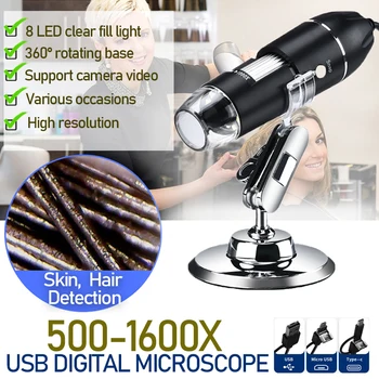 Mega Pixelov 1000X 8 LED Digitálny Mikroskop Pre Android telefónu USB Pre PC zväčšovacie sklo Elektronické Stereo USB Endoskop
