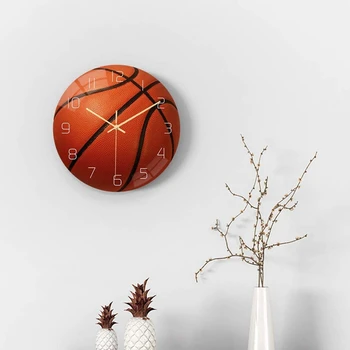 Basketbal Akryl Tichý Nástenné Hodiny, Spálne, Obývacej Izby Budík Narodeniny, Vianočné Darčeky, darček pre Izba Dekor