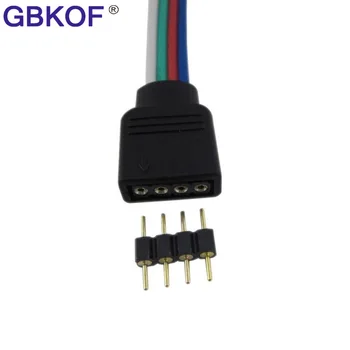 20pcs/veľa, 4 pin ihly 4pin RGB konektor samec typ double 4pin pre 3528 5050 RGB LED pásy, led príslušenstvo doprava zadarmo