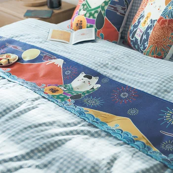 Japonský šťastie mačka stôl runner bavlna line obrus TV kabinet obdĺžnikový konferenčný obrus posteli obuvi kryt uterák