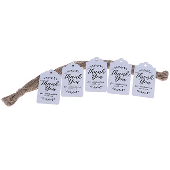 Darček štítky Papierové štítky pre dieťa sprcha strana uprednostňuje osobné svadobné darčeky pre hostí Kraft papier darčekové tag+20 metrov juty motúzy