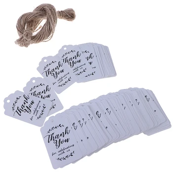 Darček štítky Papierové štítky pre dieťa sprcha strana uprednostňuje osobné svadobné darčeky pre hostí Kraft papier darčekové tag+20 metrov juty motúzy