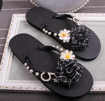 Letné dámske Flip-Flop Sandále Ploché flip flops papuče, sandále plávanie kliny sandále dámske topánky plus veľkosť
