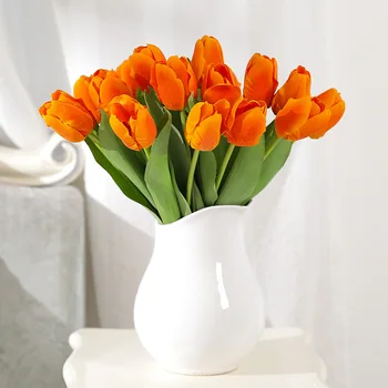 5 ks Skutočný Dotyk Kvety Latex Tulipány Krása Kvetu Umelé Kytice Falošné Kvetinové Svadobné Kytice Zdobia Kvety Na Svadbu 1