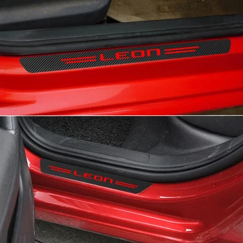 4pcs Nové Auto Dvere, Parapetné Protector Carbon fiber Šúchať Platňa Dverí, Parapet Kryt Výbava pre SEAT LEON-2019 Auto príslušenstvo