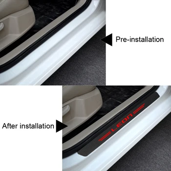 4pcs Nové Auto Dvere, Parapetné Protector Carbon fiber Šúchať Platňa Dverí, Parapet Kryt Výbava pre SEAT LEON-2019 Auto príslušenstvo