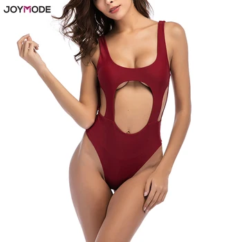 JOYMODE Monokiny Plávať Obleky Pevné Jeden Kus Kombinézu 2018 Plus Veľkosť Pláž Nosiť Ženy Brazílske Plavky Sexy Plavky Jumpsuit