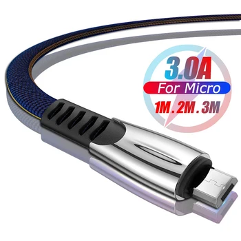 3A Rýchle Nabíjanie Micro USB Kábel,Synchronizovať Údaje microusb Kábel pre Samsung Xiao Huawei Android Mobilný Telefónny Kábel Micro Kábel