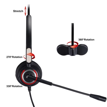 RJ9 Call Centrum Slúchadiel Monofónny výstup pre Slúchadlá na Zníženie Hluku Headset Hovor Slúchadlá s Mikrofónom