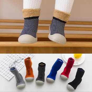 Nové jesenné zimné dieťa, batoľa ponožky pure color česanej hrubé teplé deti chlapci dievčatá vysokej trubice ponožky