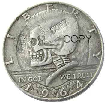 Hobo Tvorivé 1964 Kennedy Striebro Pol Dolára lebky zombie kostra ručne vyrezávané Kópie Mincí