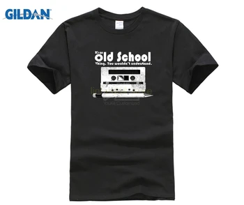 Old School Vec Kazeta Retro 80s T Shirt Pre Mužov Prispôsobené Voľný čas T-Shirt Slnečné svetlo Nový Príchod Trendy Mužov Voľné Tričko