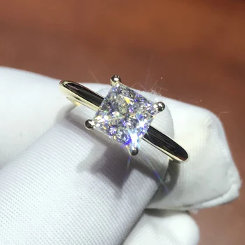18K goldr krúžok 1ct D VVS moissanite prsteň Zásnubný&Svadobné Šperky s certifikát 021