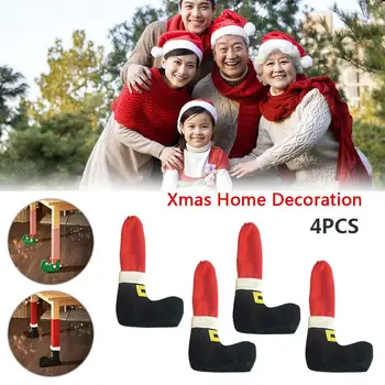 4PCS Vianočné Stoličky, Stolové Nohy Nohy Ponožky Zabránilo Poškriabaniu Dekorácie, Darčeky
