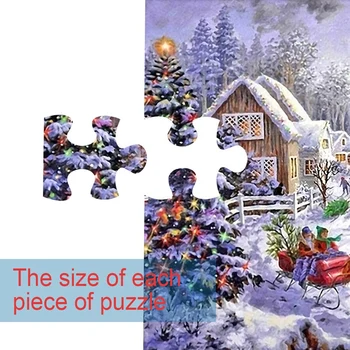 Vianočné Skladačky Puzzle pre rok 2020,Hádanky Z Dediny Vianočný Život - 1000 Kus obrazová Skladačka pre Rodiny