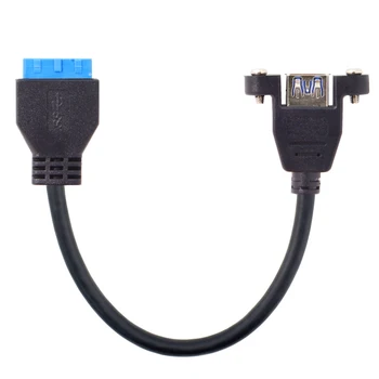 Chenyang USB 3.0, Jeden Port Žena Skrutku Namontujte Typ základnej Dosky 20kolíkový Hlavičky Kábla 25 cm