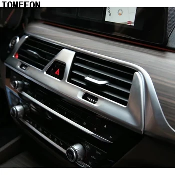 Pre BMW 5 Series G30 2017 2018 ABS Chrome Auto, Interiér Predné Centrálnej Konzoly klimatizácia AC Otvor Kryt Zásuvky Výbava