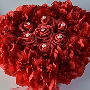 Svadobné Auto Dekorácie, Kvety s Perly Umelé Ruže DIY Páse s nástrojmi Romantické Srdce Tvar Svadobný Veniec Garden Party Decor