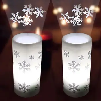 QIFU Strany svetelný rekvizity Snowflake Vianočné Okno Premietacie Lampy, Sviečky, Vianočné Ozdoby, Vianočné dekorácie pre domov
