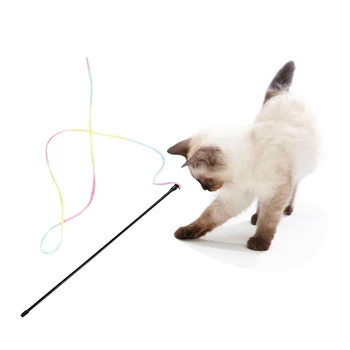 Vtipné Mačku Interaktívne Stick Roztomilé Farebné Rod Teaser Prútik Plastových Pet Hračky Pre Mačky mačiatko Pet Mačka Dodávky Pet Produktov