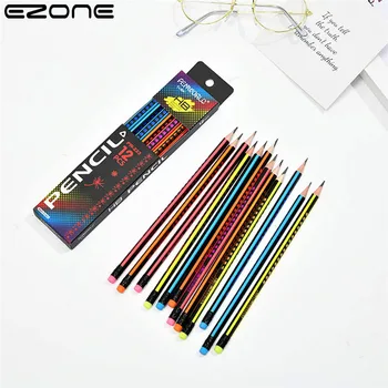 EZONE 12PCS HB Ceruzky Guma HB Písanie Učiť Kreslenie Ceruzkou, Náčrt, kancelárske potreby