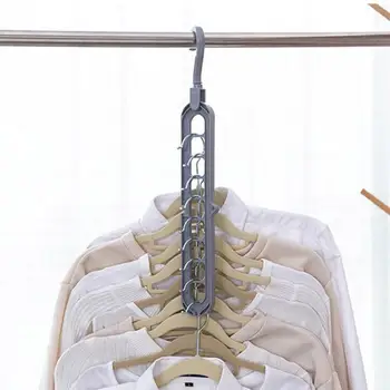 9-Jamkové Oblečenie Vešiak Anti-slip Sušenie Rack Zavesenie Šatník Organizátor