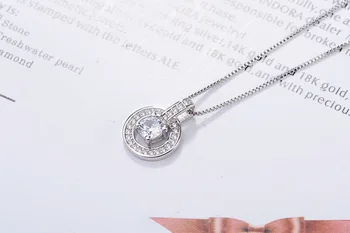 925 sterling silver módne kolo crystal dámske'pendant náhrdelníky žena poľa reťazca šperky drop shipping Vianočný darček