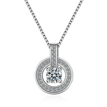 925 sterling silver módne kolo crystal dámske'pendant náhrdelníky žena poľa reťazca šperky drop shipping Vianočný darček