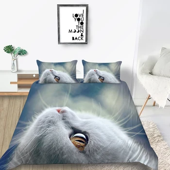 Roztomilé Mačka posteľná bielizeň Nastaviť Pre Deti Móda Realistický 3D Perinu Pet Kráľovná Twin Plný jednoduché Dvojité Jedinečný Dizajn Posteľ Nastaviť