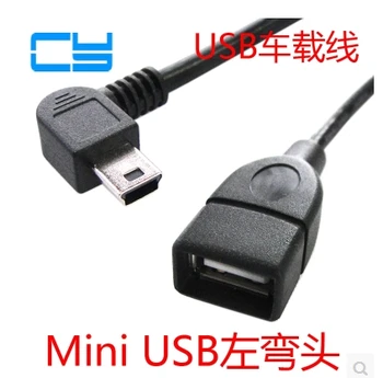 U2-037 USB-ženy, mužov ľavej krivky MINI-B HOSŤ OTG údaje linka pre auto audio